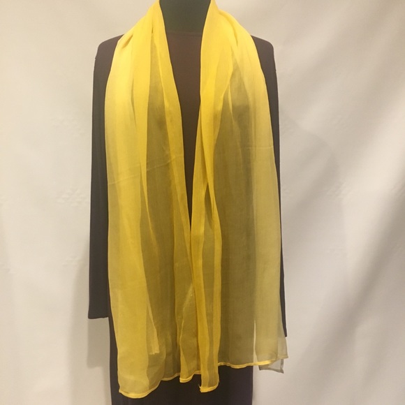 Sunshine Yellow silk scarf wrap shawl hijab turban - Picture 4 of 6